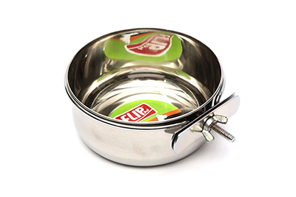 10 Oz.KE-3291C 6 Adet Flip Vidalı Çelik Pet Mama ve Su Kabı