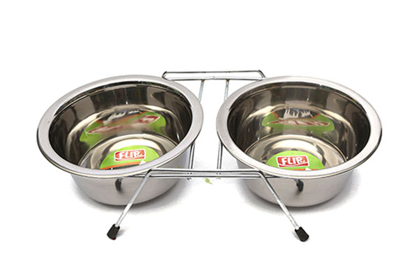 16 Oz. KE-3272D-2 Adet Tel Ayaklı Çelik Mama Kabı