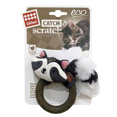 GiGwi - 7519 Catch&Scratch Rakun Kedi Oyuncağı