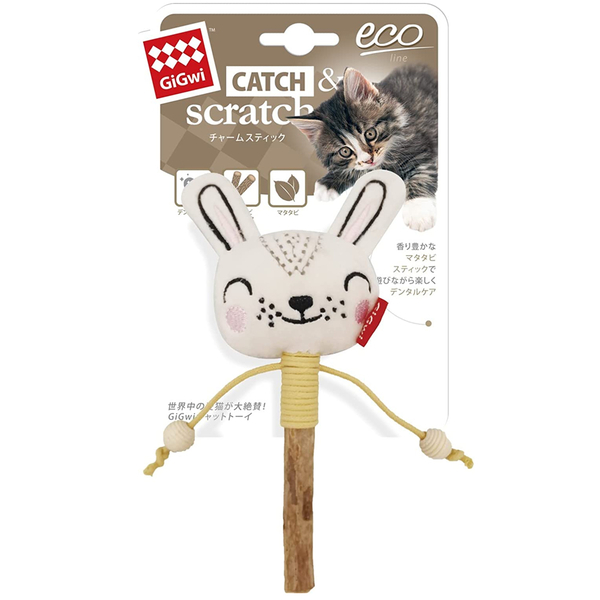 8519 Ahşap Kedi Oyun Stick Tavşan