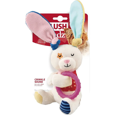 GiGwi - 8566 Plush Friendz Sesli Tavşan Peluş Çiğneme Halkalı Köpek Oyuncağı