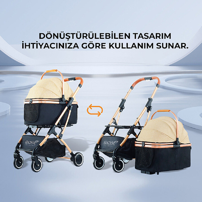 Bndc-106 Lux Pet Arabası Pembe - Thumbnail