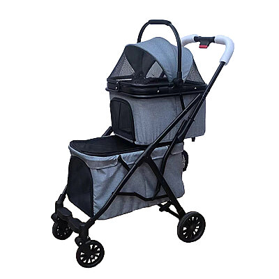  - Bndc-201 Pet Arabası 2 Katlı Gri