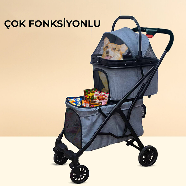 Bndc-201 Pet Arabası 2 Katlı Haki