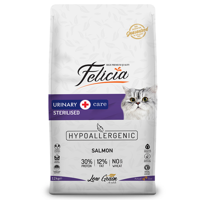 Felicia - Felicia 12 Kg Sterilised Somonlu Az Tahıllı HypoAllergenic Kedi Maması