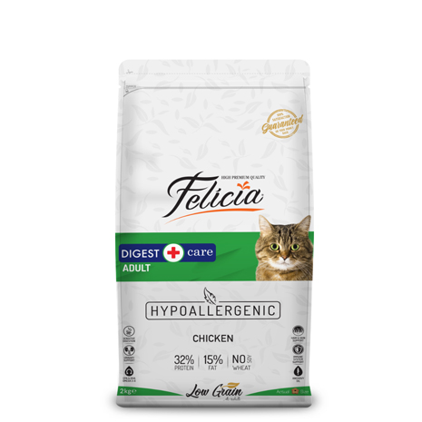 Felicia - Felicia 2 Kg Yetişkin Tavuklu Az Tahıllı HypoAllergenic Kedi Maması