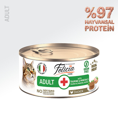 Felicia - Felicia 85 gr Tavuklu Ezme Yetişkin Kedi Konserve Maması 24 Adet