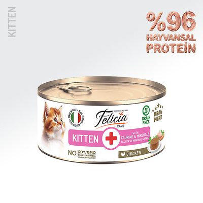Felicia - Felicia 85 gr Tavuklu Püre Yavru Kedi Konserve Maması 24 Adet