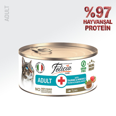 Felicia - Felicia 85 gr Ton Balıklı Ezme Yetişkin Kedi Konserve Maması 24 Adet