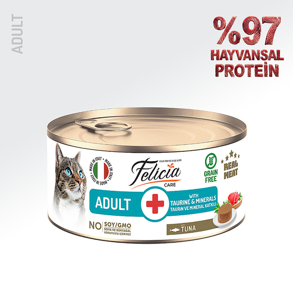 Felicia 85 gr Ton Balıklı Ezme Yetişkin Kedi Konserve Maması 24 Adet
