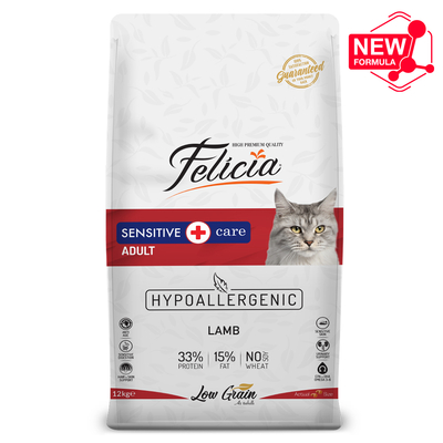 Felicia - Felicia 12 Kg Yetişkin Kuzu Etli Az Tahıllı HypoAllergenic Kedi Maması