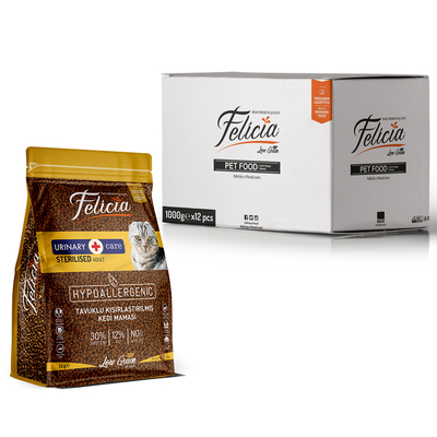 Felicia - Felicia Az Tahıllı 12 X 1 Kg Sterilised Tavuklu HypoAllergenic Kedi Maması