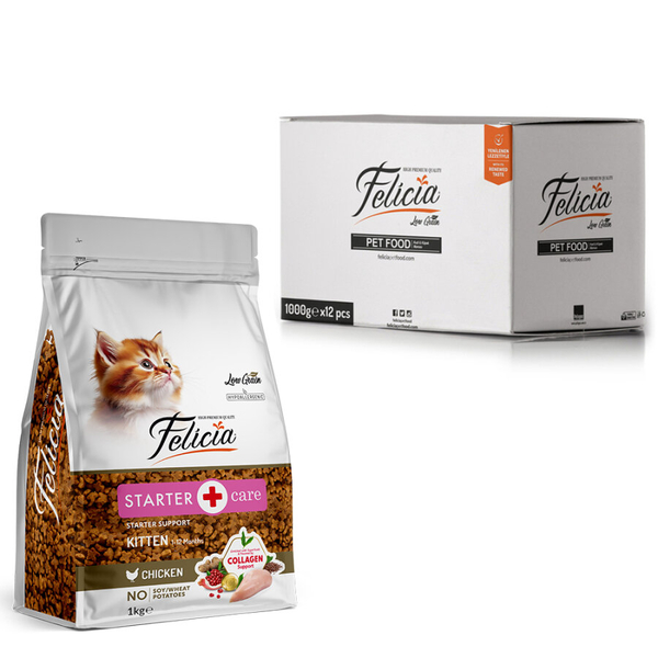Felicia 12x1 Kg Kolajenli Tavuklu Az Tahıllı Yavru Kedi Maması HypoAllergenic Kedi Maması