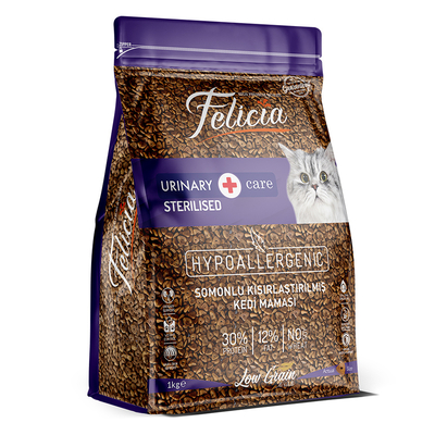 Felicia - Felicia Az Tahıllı 5 x 1 Kg Sterilised Somonlu HypoAllergenic Kedi Maması