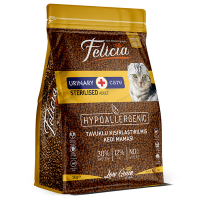 Felicia - Felicia Az Tahıllı 5 x 1 Kg Sterilised Tavuklu HypoAllergenic Kedi Maması