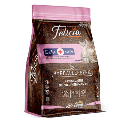 Felicia - Felicia Az Tahıllı 5 x 1 Kg Yavru Tavuklu HypoAllergenic Kedi Maması