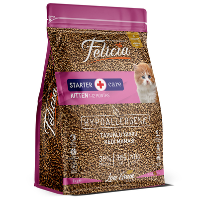 Felicia 5x1 Kg Tavuklu Az Tahıllı Yavru Kedi Maması HypoAllergenic Kedi Maması - Thumbnail