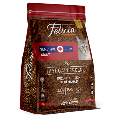 Felicia 5x1 Kg Kuzulu Az Tahıllı Yetişkin Kedi Maması HypoAllergenic Kedi Maması - Thumbnail
