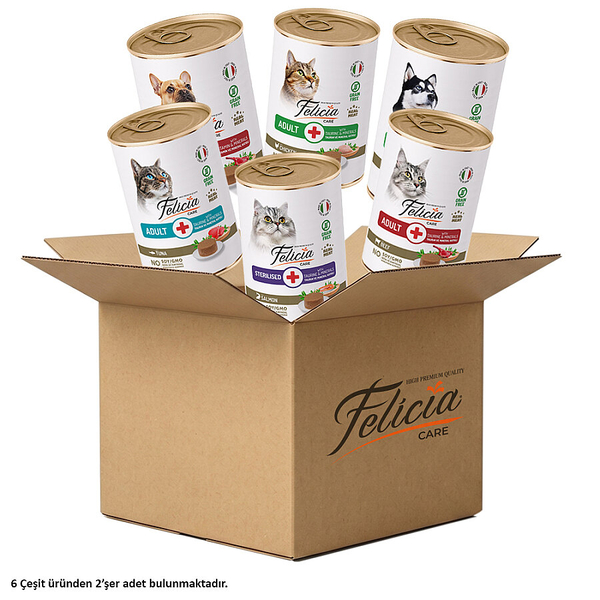 Felicia Kedi-Köpek Konservesi 400g Mix Kolisi - 6 Çeşit_12 Adet