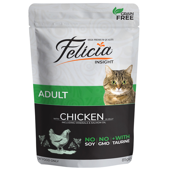 Felicia Tahılsız 85 gr Pouch Yetişkin Tavuklu Yaş Kedi Maması 12 Adet