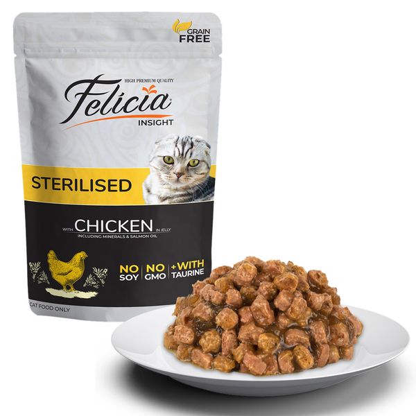 Felicia Tahılsız 85 gr Pouch Sterilised Tavuklu Yaş Kedi Maması 12 Adet