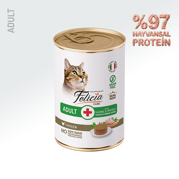 Felicia Yetişkin Tahılsız Tavuklu Kedi Konserve 400g - 12 Adet