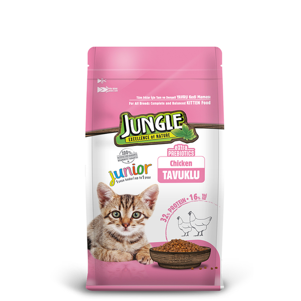 Jungle 500 Gr-8 Adet Yavru Kedi Maması Tavuklu