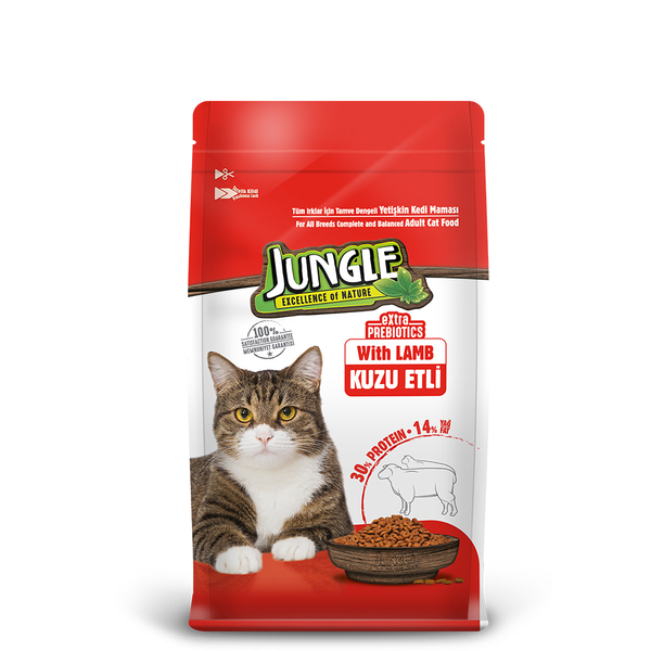 Jungle 500 Gr-8 Adet Kuzulu Yetiş.Kedi Maması