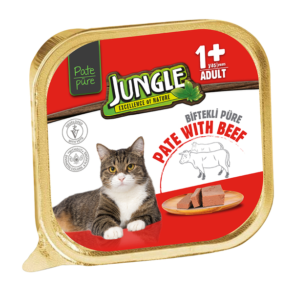 Jungle Kedi 100g 32'li Dana Etli Ezme/Pate Mama