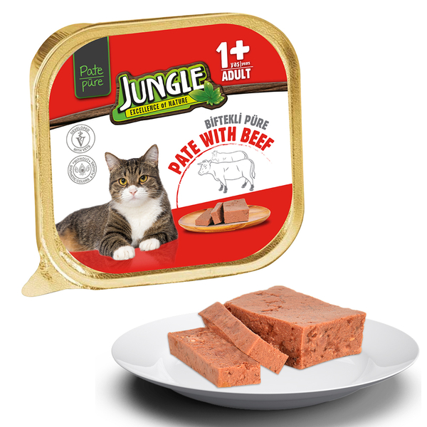 Jungle Kedi 100g 32'li Dana Etli Ezme/Pate Mama