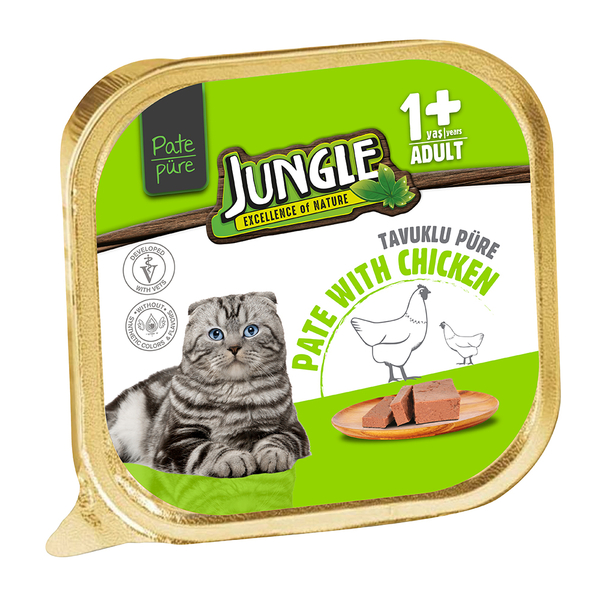 Jungle Kedi 100g 32'li Tavuklu Ezme/Pate Mama