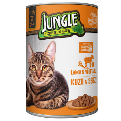 Jungle Kedi 415 gr Kuzu Etli-Sebzeli Konserve 24 Adet - Thumbnail