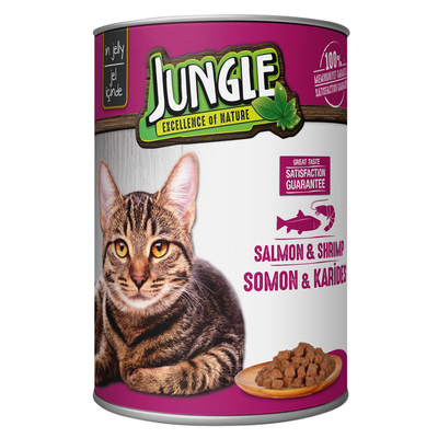 Jungle Kedi 415 gr Somonlu-Karidesli Konserve 24 Adet - Thumbnail