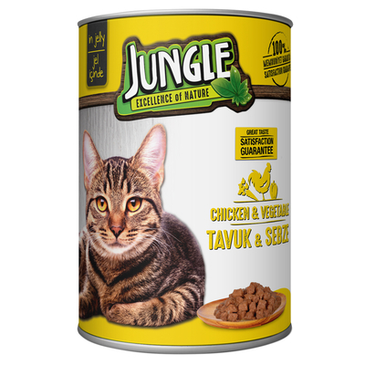 Jungle Kedi 415 gr Tavuklu-Sebzeli Konserve 24 Adet - Thumbnail