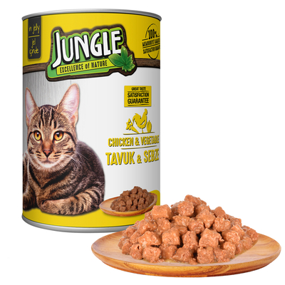 Jungle Kedi 415 gr Tavuklu-Sebzeli Konserve 24 Adet - Thumbnail