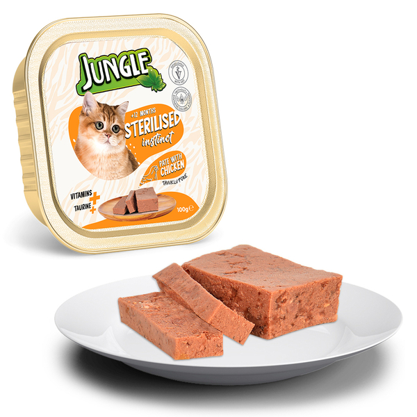 Jungle Kısır Kedi 100g 32'li Tavuklu Ezme/Pate