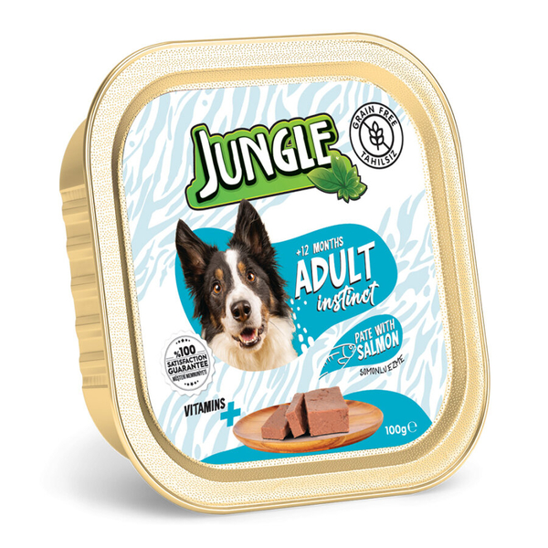 Jungle Köpek 100g Tahılsız Somonlu Pate Alucup - 16 Adet