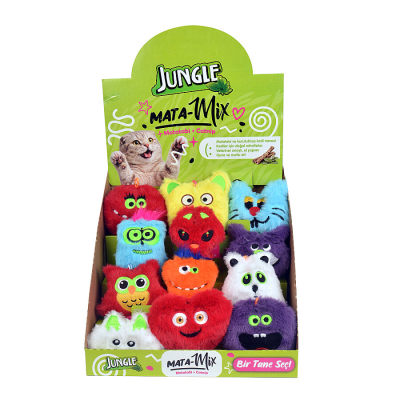 Jungle Mata-Mix Peluş Oyuncak Seti_Karton Standlı - 12 Adet