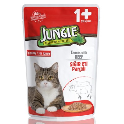 Jungle Kedi Biftekli 24 Adet 100 g Pouch - Thumbnail