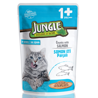 Jungle Kedi Somonlu 24 Adet 100 g Pouch - Thumbnail