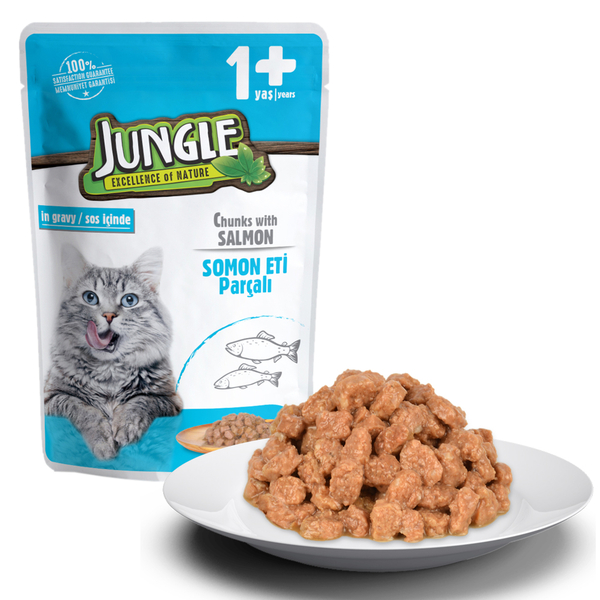 Jungle Kedi Somonlu 24 Adet 100 g Pouch