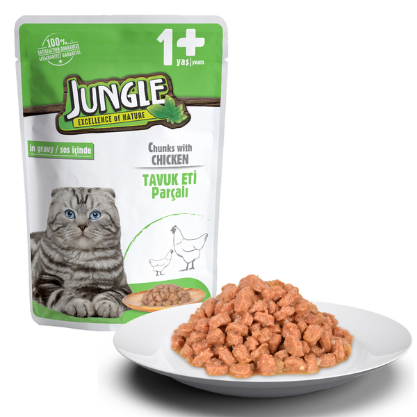 Jungle Kedi Tavuklu 24 Adet 100 g Pouch