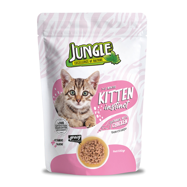 Jungle Yavru Kedi Tavuklu 24 Adet 100 g Pouch