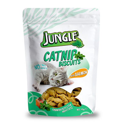Jungle Somonlu Catnipli Kedi Bisküvisi 40 gr - 10 Adet - Thumbnail