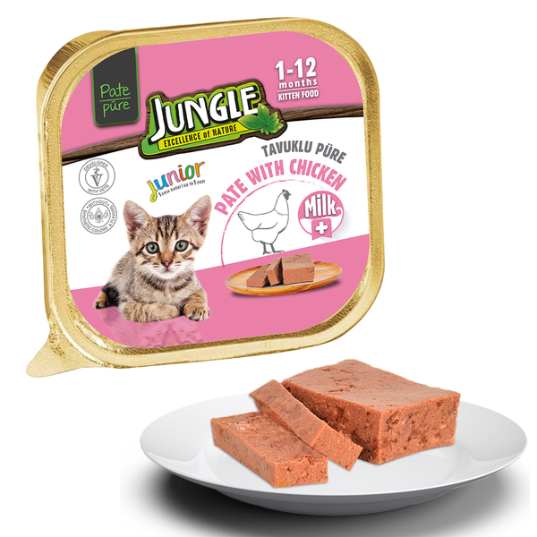 Jungle Yavru Kedi 100g 32'li Sütlü/Tavuk.Ezme/Pate