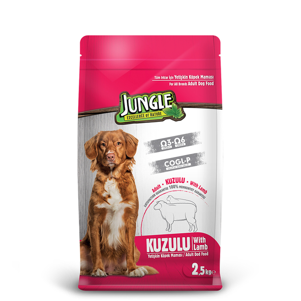 Jungle 2,5 kg-4 Adet Kuzu Etli Yetişkin Köpek M