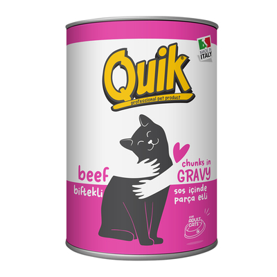 Quik Kedi 415 gr Biftekli Konserve 24 Adet - Thumbnail