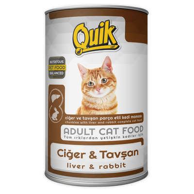 Quik Kedi 415 gr Ciğer-Tavşan Konserve 24 Adet - Thumbnail