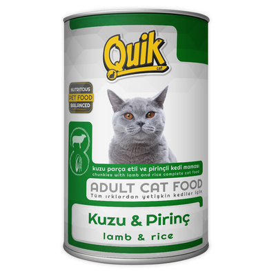 Quik Kedi 415 gr Kuzu Etli-Pirinç Konserve 24 Adet - Thumbnail