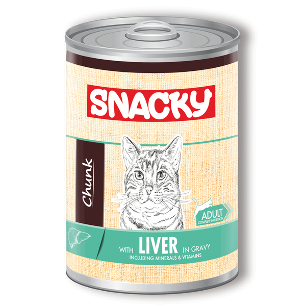 Snacky 12'li Koli-400 gr Chunk/Konserve Ciğerli Yetişkin Kedi